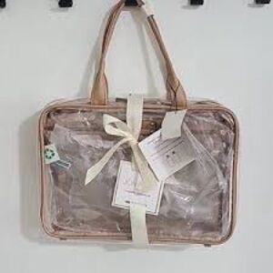 Joan & David Transparent Tan Cosmetic Bag